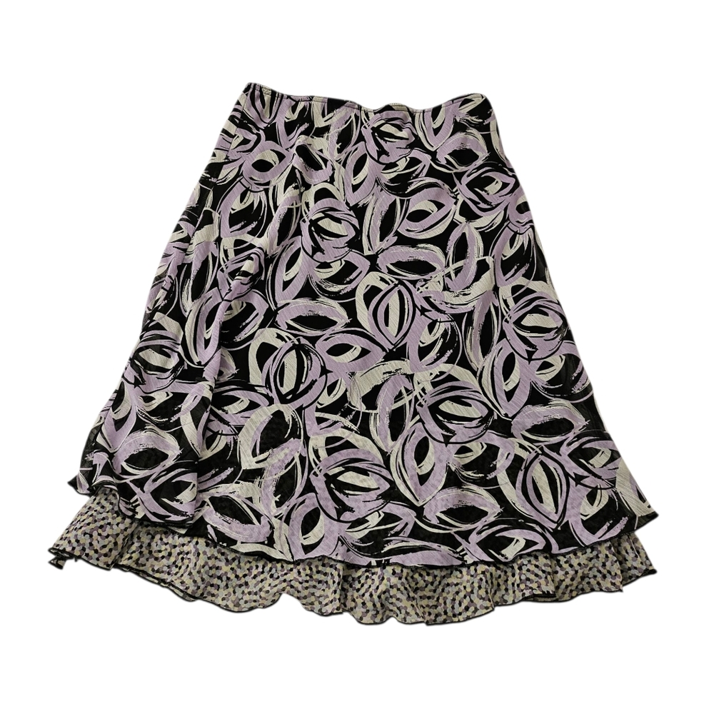 Briggs‎ New York Skirt Small Petite PS Black Purple A-Line Y2K Layered Lined